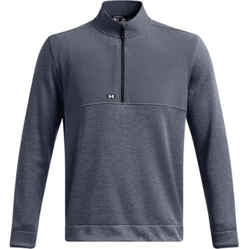 Under Armour Men's Drive Storm SweaterFleece Half Zip, (044) Downpour Gray / / White, X-Large