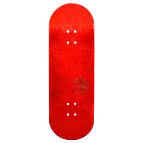 Teak Tuning 32mm Pro Fingerboard Complete - Fully Assembled with Pro Level Components - Pro Shaped Wooden Deck (32x97mm), UltraSpin Bearing Wheels, Prodigy Gen2 Trucks - The Crimson Classic