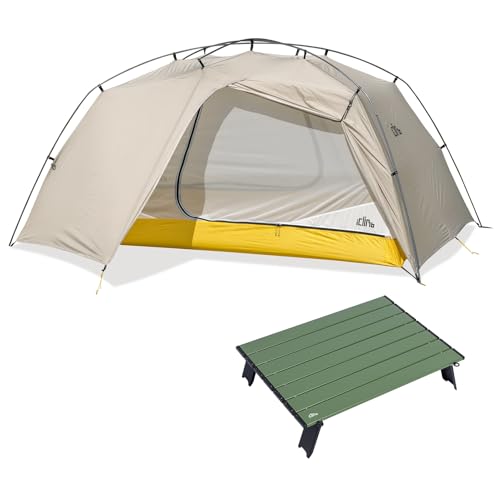 iClimb 1 Mini Folding Table and 1 Ultralight 3 Season Tent, Ultralight Compact for Adults Outdoor Camping Backpacking Hiking