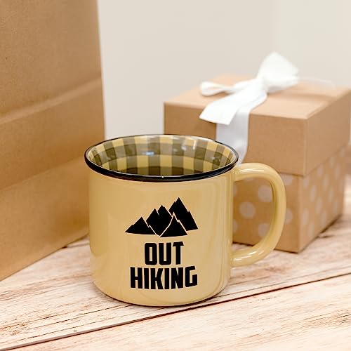 Pavilion Gift Company - Out Hiking - 18 oz Coffee Mug Cup For Outdoorsy Woodsy Hiking Camping Mountain Men Women Gift