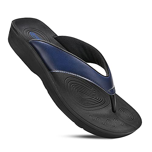 AEROTHOTIC Arch Support Flip Flops for women Stylish Cushioned Padded Straps with Soft Toe Post Slip on Footwear Dressy Tr...