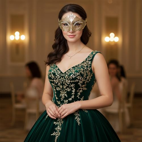 Coddsmz Couples Venetian Masquerade Mask Set Luxury Style Princess Party Mask for Couples Women and Men Mardi Gras Masks