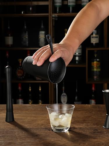Cocktail Shaker Set - 13-Piece Bar Accessories Kit w/Weighted Boston Shaker, Strainer, Jigger, Muddler,Mixing Spoon and Mo...