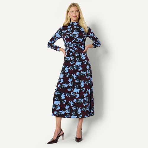 Amazon Essentials (Demi's Pick) Women's Fit and Flare Long-Sleeved Short Maxi Dress