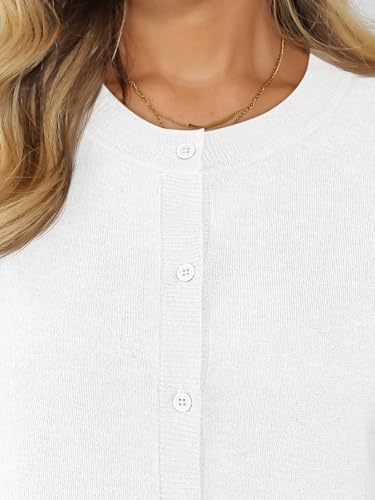 LILLUSORY Cropped Lightweight Cardigan Sweaters for Women Crew Neck Summer Clothes Fashion Spring Outfits 2026