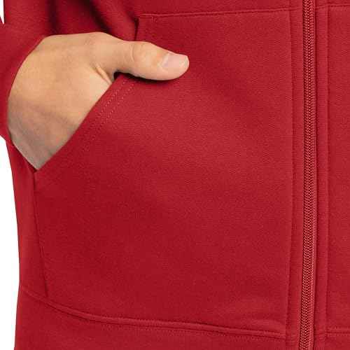 Fruit of the Loom Men's Eversoft Fleece Sweatshirts & Hoodies, Full Zip-Red, Small