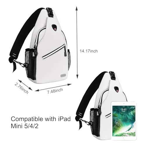 MOSISO Mini Sling Backpack,Small Hiking Daypack Travel Outdoor Casual Sports Bag, Ivory White