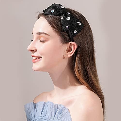 Zifengcer 20 PCS Black Satin Covered Headbands for Girls Women Christmas Plain DIY Craft Head bands Plastic Thin Headband ...