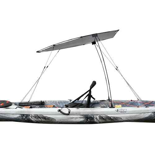 Pelican Kayak Canopy - Water Resistant - UPF 20 Sun Protection - Fits on Most Kayaks - Grey
