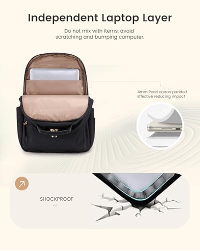 LOVEVOOK Laptop Backpack for Women with 2X Extra-Large Tumbler Pockets, 15.6" Work Backpack Purse, Travel Personal Item Ba...
