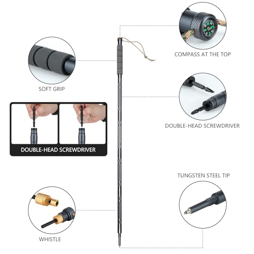Hiking Pole Detachable Lightweight for Hiking Stick Walking Pole for Man Women