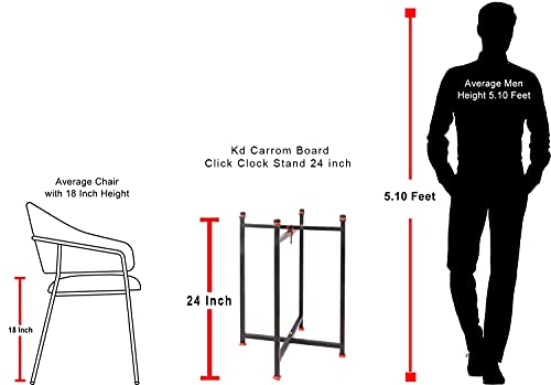 T TABAKH Click Simple Carrom Board Stand | Carrying Bag | Sturdy Grip | 24-Inch