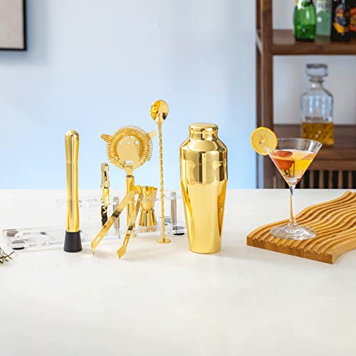 Btuqbu Cocktail Shaker Set with Arcylic Stand, Mixology Bartender Kit for Drink Mixing | Mixology Set with 7 Bar Set Tools...