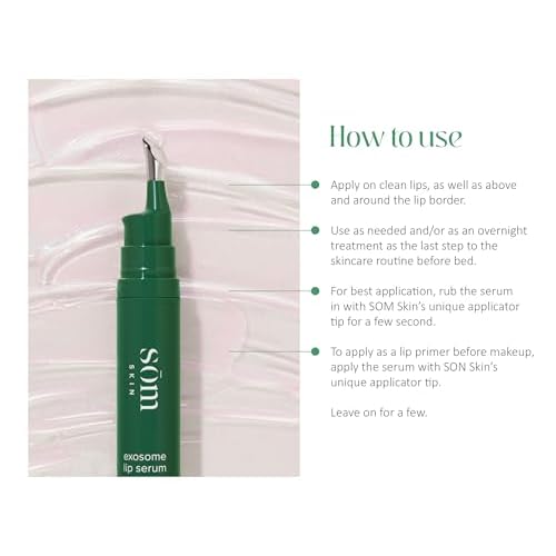 Exosome Lip Serum | Hydrating & Anti-Aging Lip Formula, Reduces Fine Lines & Wrinkles, Microbead Exfoliation, Plumps & Nourishes