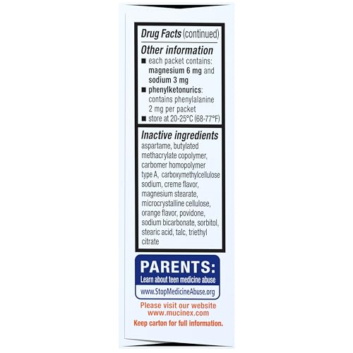 Mucinex Children's Chest Congestion Expectorant and Cough Suppressant Mini-Melts, Orange Cream, 12 Count (Packaging May Vary) (Pack of 2)
