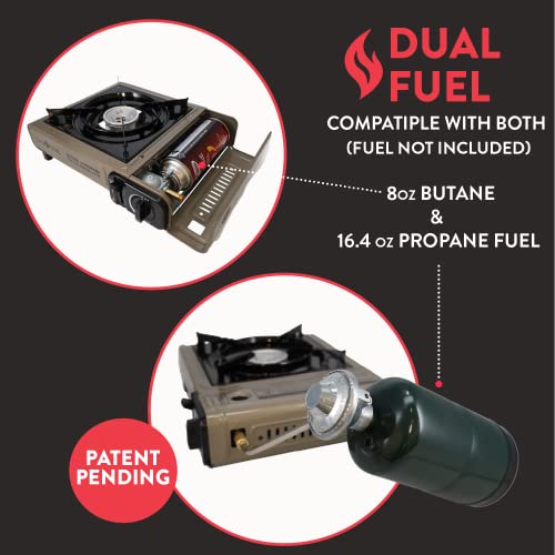 Gas One Propane or Butane Stove GS-3400P Dual Fuel Portable Camping and Backpacking Gas Stove Burner with Carrying Case Gr...