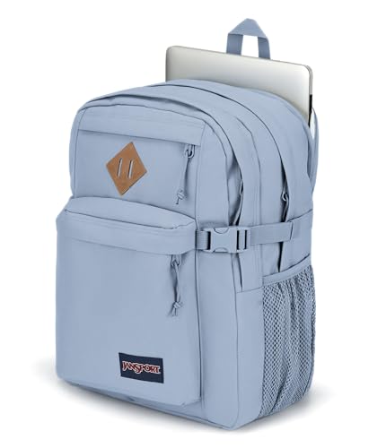 JanSport Main Campus FX Backpack - Travel or Work Bag w 15-Inch Laptop Pack with Leather Trim, Blue Dusk