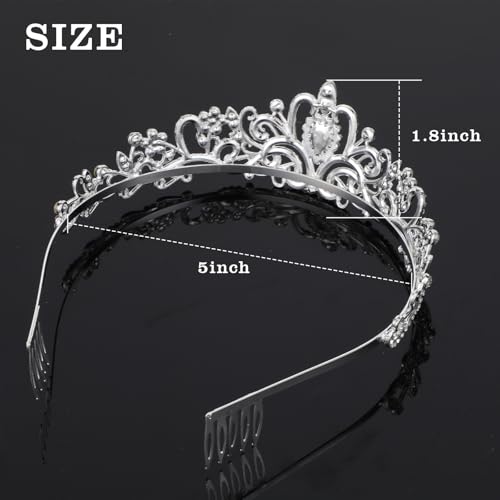 6 Pcs Crystal Tiara and Crowns for Women Girls Princess Rhinestone Crown Queen Headband with Combs Bride Tiara for Birthda...
