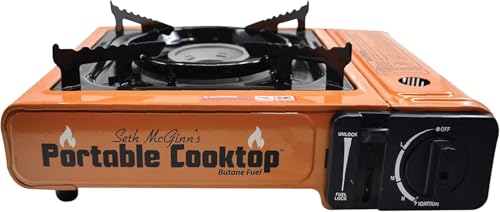 CanCooker Camping Cookware | Butane Stove with Portable Grill Top Conversion, Steam Cooker, Pot Rack, Handle Cover