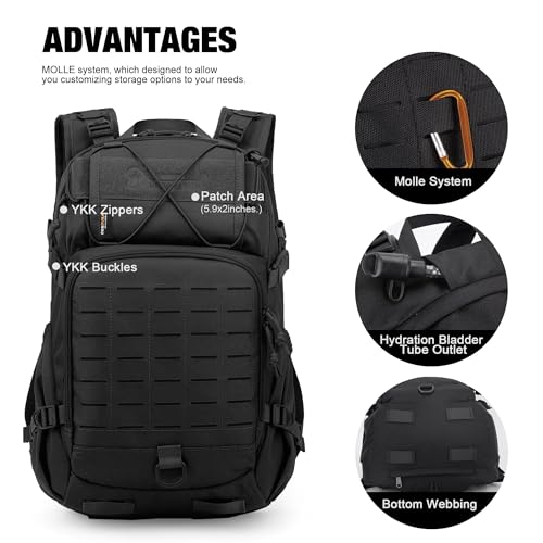 Mardingtop Tactical Military Backpack for Men,25L Molle Backpack, Cordura Backpack for Hiking,Camping