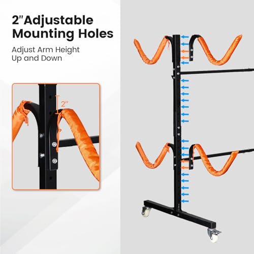 Neorexon Freestanding Kayak Storage Rack 2 Kayaks/4 Kayaks, Kayak Racks for Outdoor Storage with Movable Wheels, Kayak Sta...
