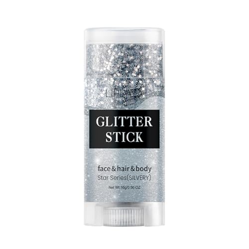 Face and Body Glitter Stick,Holographic Sparkling Neon Outfit Singer Concert Music Rave Festival Party Accessories Glitter...