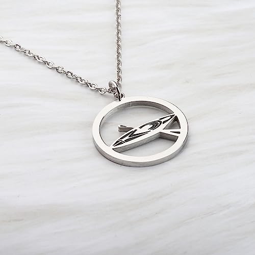 LQRI Kayak Necklace River Kayak Pendant Necklace Camping Canoe Gift Kayaking Boater Kayak Gift