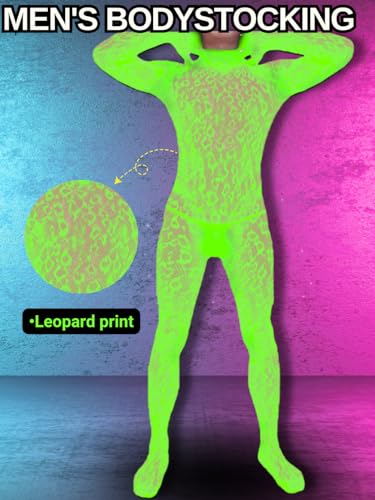 EHSUYAB Rave Outfits For Men, Festival Party Clubwear, Leopard One Piece Full Lace Jumpsuit, Sexy Lingerie Costume Bodysuit