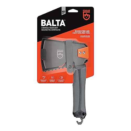 GEAR AID Balta Camp Hatchet: A Versatile Fire and Campground Tool with Safety Cover, Hammer, Kindling Cutter, and Tent Stake Puller