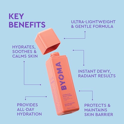 BYOMA Hydrating Milky Toner - Dewy, Ultra Hydrating Toner for Face - Soothes Skin, Locks in Moisture, Reduces Redness - Ba...