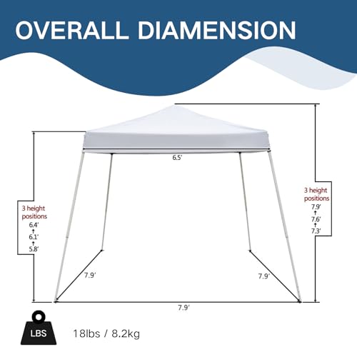 Outvita Canopy 7.8x7.8' Pop Up Commercial Instant Gazebo Tent, Waterproof & UV Protection Canopy Tent with Slant Legs for ...