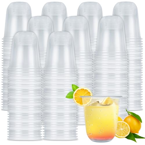 MUXHEL 200 Pcs 12 oz Clear Plastic Cups, Plastic Stemless Wine Glasses Disposable, Crystal Wine Cups Suitable for Cocktail...