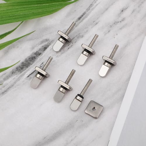 6pcs 316 Stainless Steel Fin Screws, No Tool Surfboard Fin Screws with O Rings Paddle Board Replacement for SUP Paddleboar...