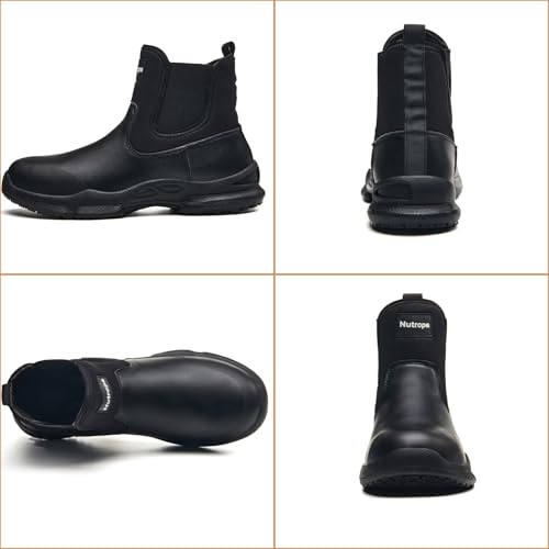 Nutropa Non Slip Work Boots for Men Waterproof Oil Resistant Lightweight for Food Service Shoes Kitchen Chef Shoes Casual ...