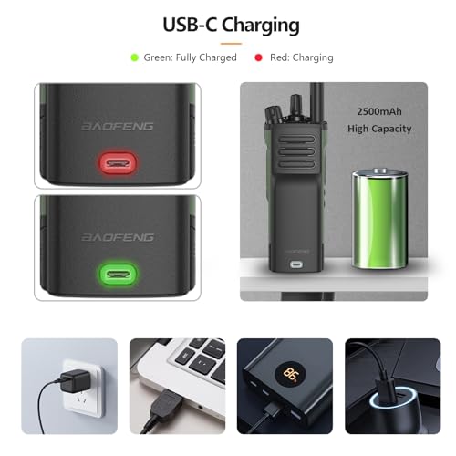 2 Pack BAOFENG DM-32 DMR Radio 10W High Power DM32 Handheld Radio GPS/APRS Two Way Raido USB-C Charging Multi-Band FM/AM W...