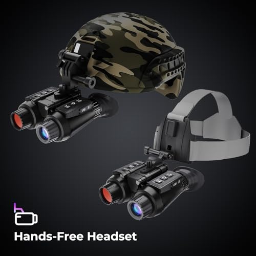 GOYOJO 4K Head-Mounted Night Vision Goggles & Binoculars for Adults – Infrared NVG with Manual Focus & 8X Digital Zoom for...