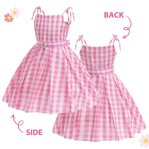 Btonai Pink Costume for Girls Cowgirl Costume Dress Kids Disco Outfits Movie Dress up Halloween Party Cosplay 4-13Y