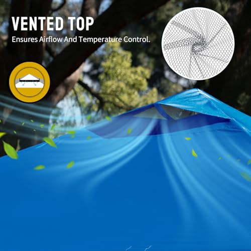 CROWN SHADES 10x10 Pop Up Canopy - Beach Tent with One Push Setup - Easy Outdoor Sun Shade for Events, Parties, Camping - ...