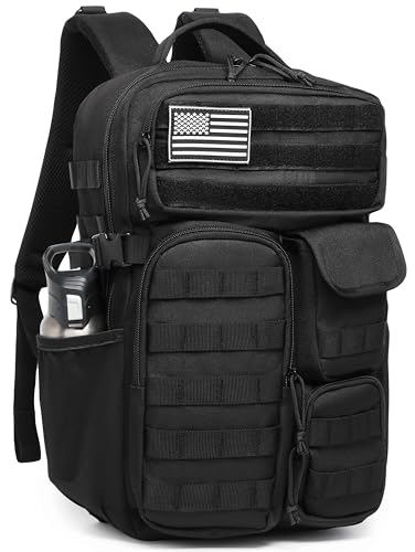 Wotony Tactical Backpack - Military waterproof backpack with multiple pockets and tactical gear for the outdoors (Black, 30L)