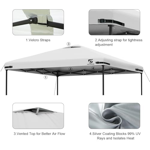 10x10 Pop Up Canopy Replacement Top Cover with Air Vent for Straight Leg Canopy Tent, Waterproof for Outdoor Garden Patio ...