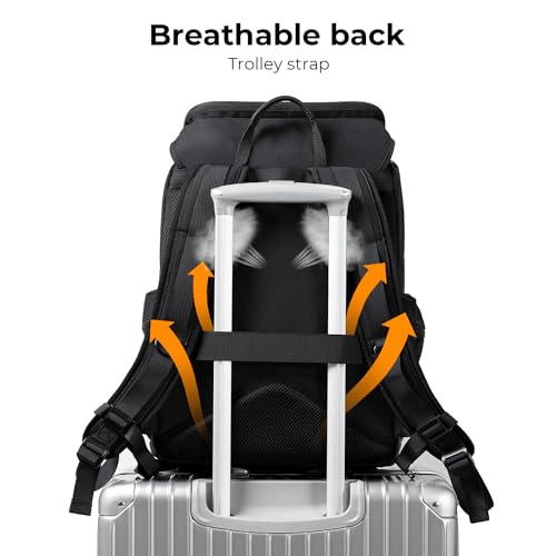 K&F CONCEPT Camera Backpack, Hard Shell Camera Bag, Large Capacity Photography Backpack with 15.6" Laptop Compartment & Tr...