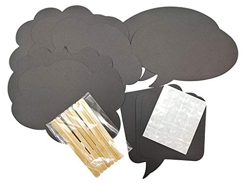 Photo Booth Props Kit,Writable Black Paper Card Board Photographing Props for Wedding Birthday Prom Party Favor(10pcs with...