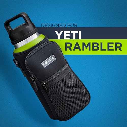 Insulated Carrier Bag Designed for YETI Rambler 26oz Water Bottle with Large Storage Pocket, Hand Strap and Padded Shoulder Sling, Travel Sleeve for Phone Storage and Accessories (Neoprene)