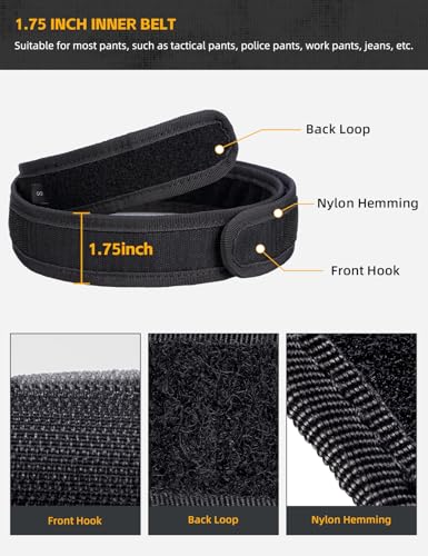 IDOGEAR SPORTS Tactical Riggers Belt 2" Heavy-Duty MOLLE Belt With 1.75" Inner Nylon For Outdoor Military Work Use