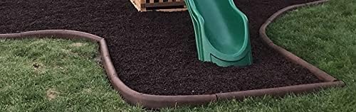Playsafer 4' Flexible Interlocking Rubber Edging Border System for Playgrounds, Swing Sets, and Play Areas - 4 in. High X 48 in. Long X 3in. Wide - Round Top (30, Terra Cotta)