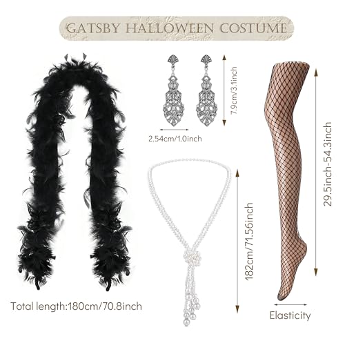 RIOSO 1920s Accessories for Women Roaring 20s Headpiece Costumes Accessories Womens Flapper 20s Gatsby Costume Outfit