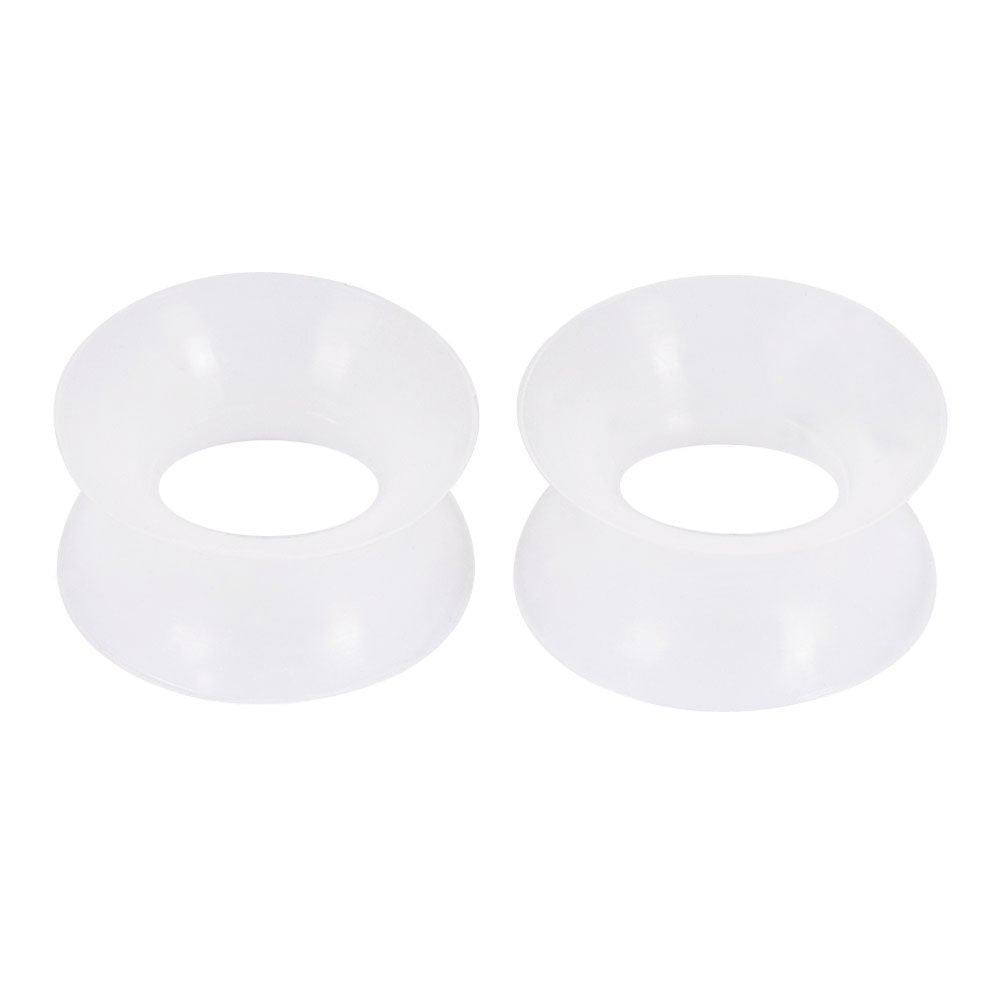 Stuppendux 1 Pair Transparent Soft Silicone Flexible Ear Skin Tunnels Plugs Expanders Gauges Hollow Body Piercing 5/8 16mm