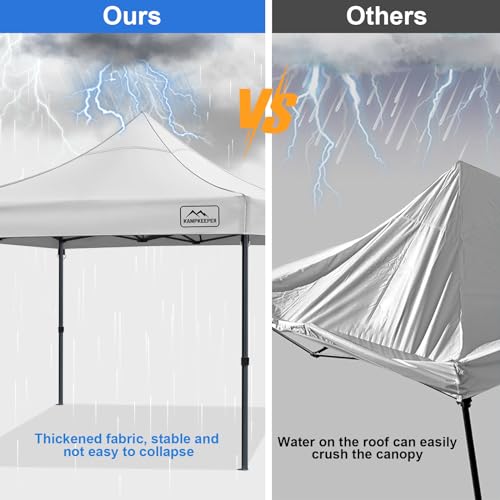 KAMPKEEPER Canopy Replacement Top Cover Roof for 10x10 Peak Pole Straight Leg Canopy Tent,PU-Coated 500D Polyester UV Wate...