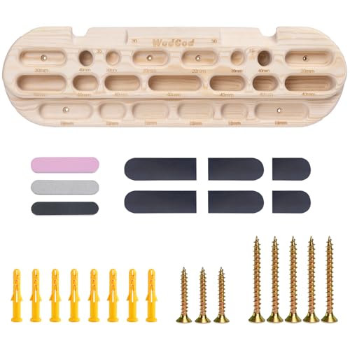 WodGod Climbing Hangboard Rock Climbing Training, Rock Climbing Fingerboard, Wooden Climbing Board Trainer for Strengthen ...