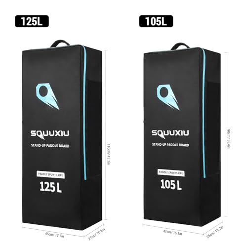 SOUUXIU 105L/125L Inflatable Paddleboard Bag Durable SUP Board Backpack Bag Large Capacity Stand Up Board Travel Bag Porta...